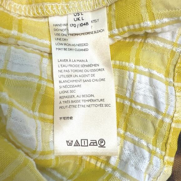 Free People Yellow Gingham Maxi Dress | Boho Western Tiered Ruffle | Large - Picture 10 of 12